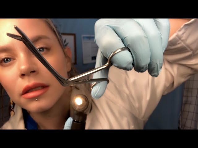 ASMR Ear Cleaning 👂 Your Ears are Clogged!! | Ear Pick, Water, Otoscope, Hearing Tests