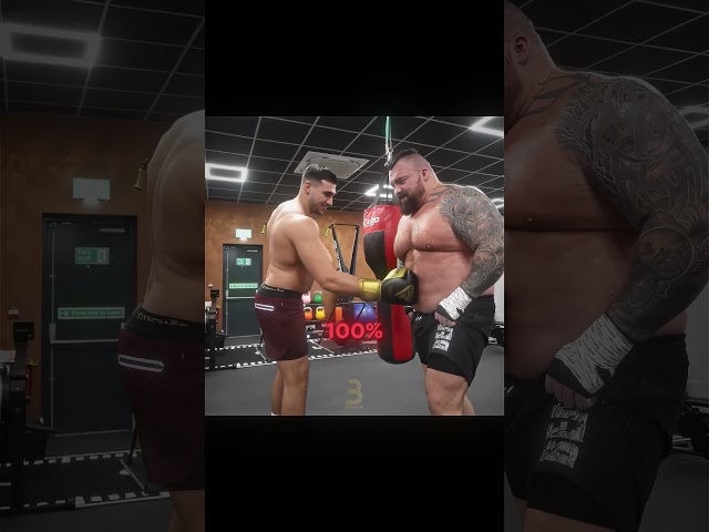 Eddie Hall Taking Punches And Kicks From Pro Fighters😲 #eddiehall #boxing #edit #gym #kickboxing