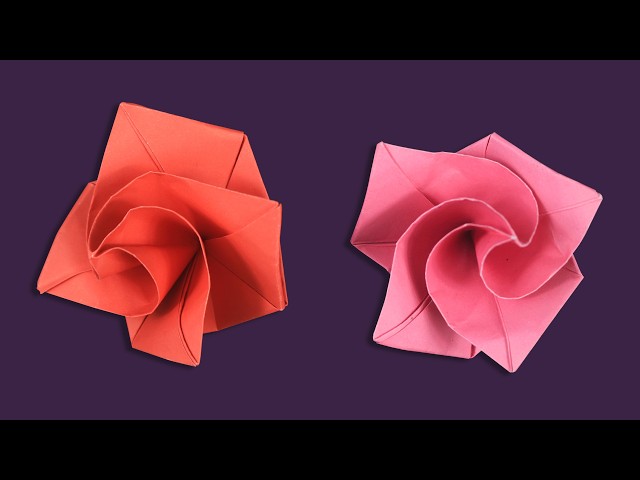 How to Make Small Rose Flower | Easiest Origami Rose Ever! - How to Fold