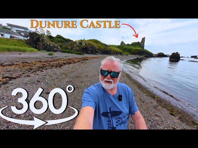 360° Walk Along Dunure Beach with Dunure Castle in the Background 🌊🏰