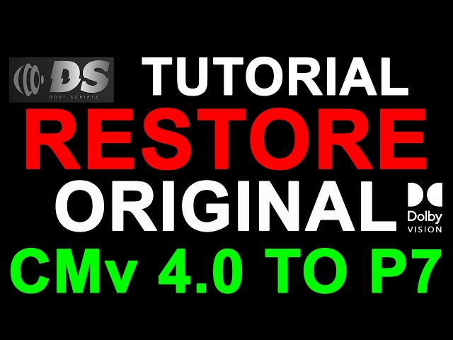 Transfer CMv 4.0 Dolby Vision from WEB streaming to Profile 7 Bluray disc #dovi_scripts #tutorial