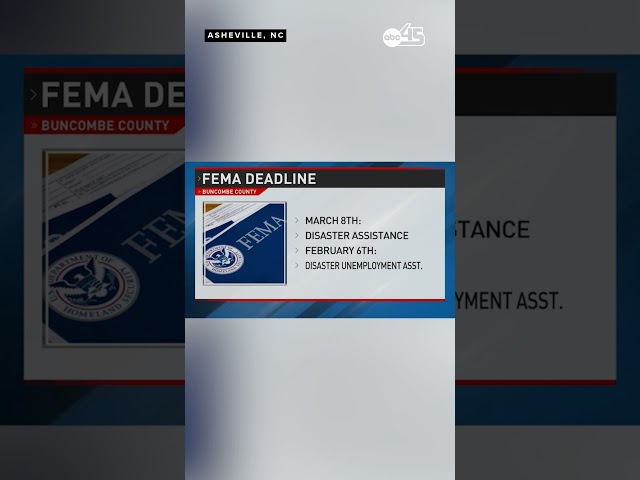 FEMA extends deadline to apply for Hurricane Helene federal assistance #FEMA #ncnews #news #abc45