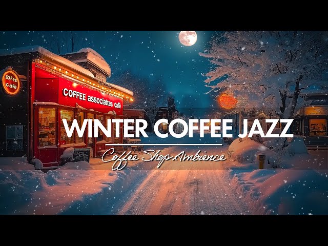 Enchanting Jazz Melody in the Falling Snow❄️Magical Winter Night on the Street☕