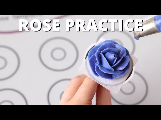 How to practice piping a rose with free template [ Cake Decorating For Beginners ]