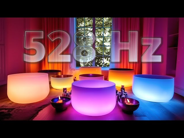 528 Hz Crystal Singing Bowls Sound Bath ♫ Love Frequency, Cellular Regeneration