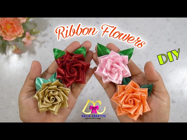 Cómo Hacer ROSAS de listón🌹/Increible truco de PETALOS😲/Muy facil de Hacer con Aguja😃