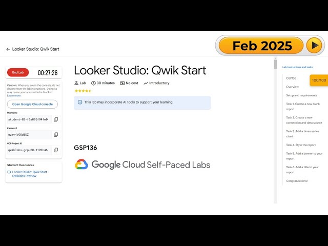 Looker Studio: Qwik Start | #GSP136 | #qwiklabs | #arcade