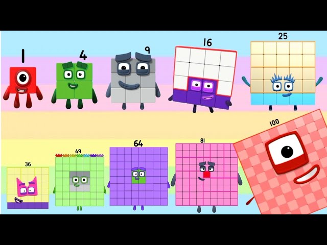 NUMBERBLOCKS SQUARE CLUB | SQUARED NUMBERS | MULTIPLICATION | LEARN TO COUNT | hello george