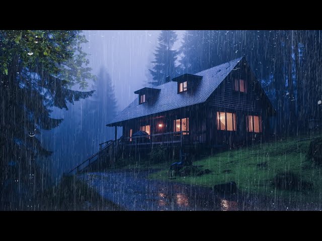 Gentle Night RAIN - Rain Sounds For Sleeping - Thunderstorm Sounds, STUDY, Medition, ASMR