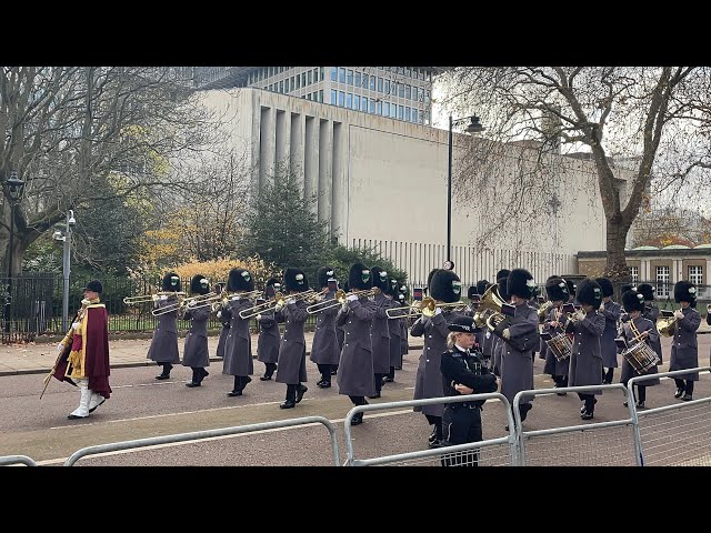 Guard of Honour Marches to Horse Guards Parade - Qatar State Visit