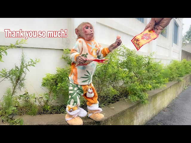 bibi was happy and excited to receive so many gifts from kind neighbors and children!