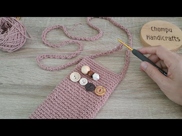 How to crochet phone bag | Crochet neck phone bag | Step by step for beginner