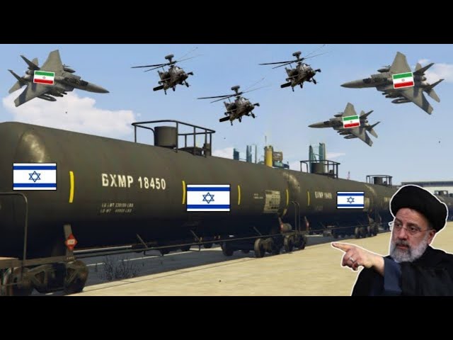 Irani Fighter Jets & War Helicopters Attack on Israeli Military Weapons Supply Convoy - GTA 5