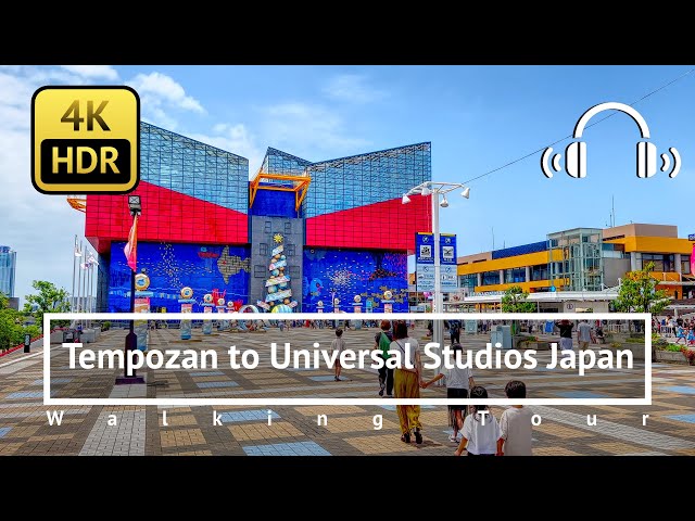 Osaka Tempozan Harbor Village to Universal Studios Japan - Osaka Japan [4K/HDR/Binaural]