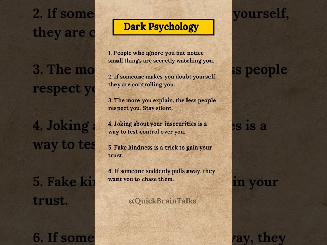 💀 Dark Psychology! 💀