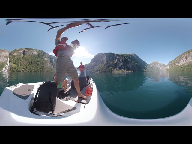 360 VR video of Seven Sisters waterfall, Geiranger