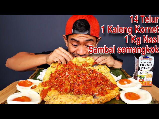 MUKBANG SEDERHANA! 14 BIJI TELOR DADAR KORNET MANDI CABE!!