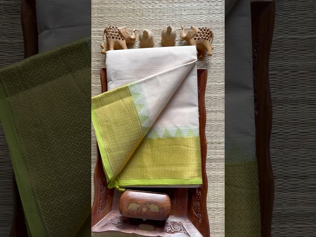 100% Pure & Soft Kanchi Cotton Saree With Unique Color Combination ☘️