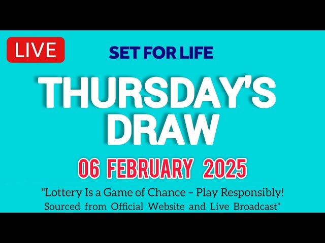 The National Lottery Set For Life Live draw results from Thursday 06 February 2025 | tonight's