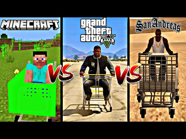 MINECRAFT SHOPPING CART VS GTA 5 SHOPPING CART VS GTA SAN ANDREAS SHOPPING CART - WHICH IS BEST?