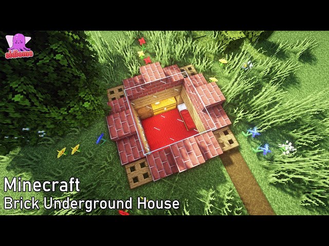 Minecraft Tutorial | Brick Underground House | How to build a Starter Underground house