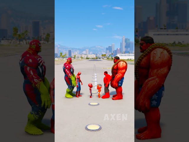 RANDOM SPIDER-MAN VS BABY-HULK RED SUPERHEROES BATTLE WHO IS STRONGEST #shorts