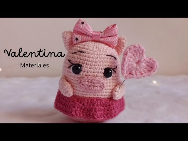 COMO TEJER CERDITA AMIGURUMI PARA SAN VALENTÍN | PRESENTACIÓN DE MATERIALES