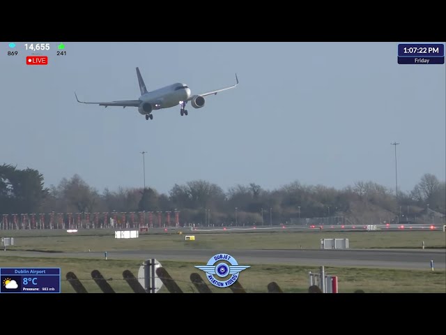 Storm Éowyn Arrivals - Dublin Airport LIVE Plane Spotting Ireland ✈️ 24/01/2025