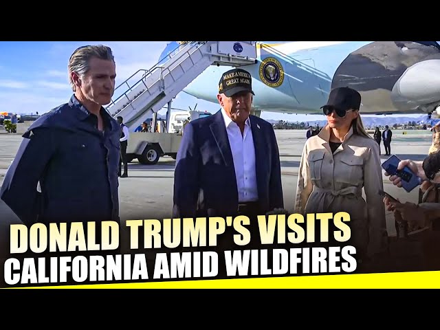 President Trump, First Lady Melania land in LA to survey wildfire damage, meet California Guv Newsom