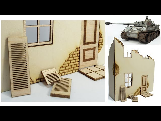 Modellbau Haus Hausruine Teil 1 / für mein Tiger 1 Winter Diorama scale 1:35