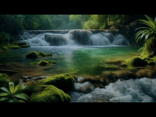 Relaxing Forest River Sounds🌿🌿🌿 Relaxing River Sound In The Enchanting Mossy Forest To Escape Stres!