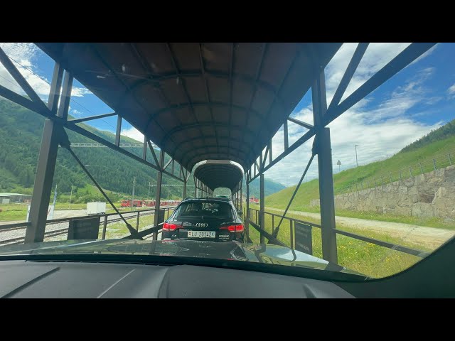 Car train in Swiss alps Switzerland 🇨🇭[ July ]