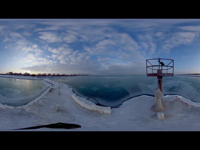 Chicago Polar Vortex Lake Michigan - Insta 360 One X - Flying Robot Media