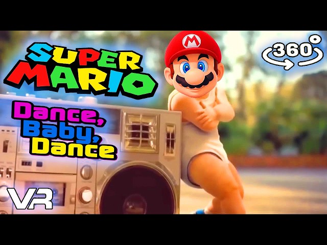 The Super Mario Bros & Baby Dance on huge TV 360 VR | 360 VR video |  Music Video 360/VR | 360 VR.