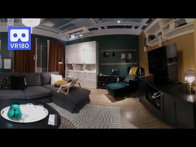 3D 180VR 4K IKEA Comfort Green tone living Room Interior in Ikea Showroom