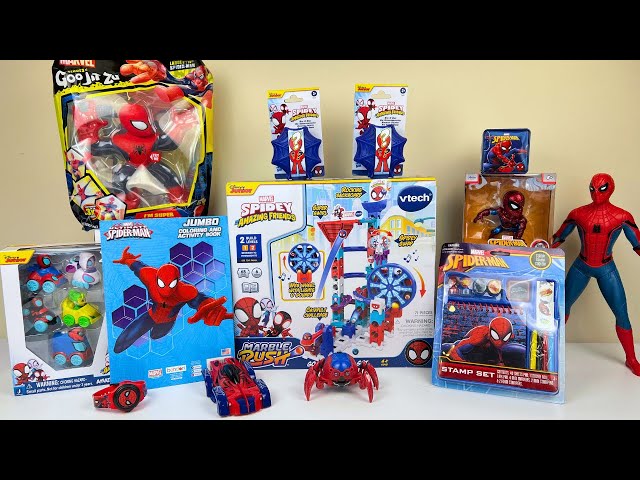 Marvel Spidey and His Amazing Friends Unboxing Review | Super Stretchy Spidey | Marble Rush Playset