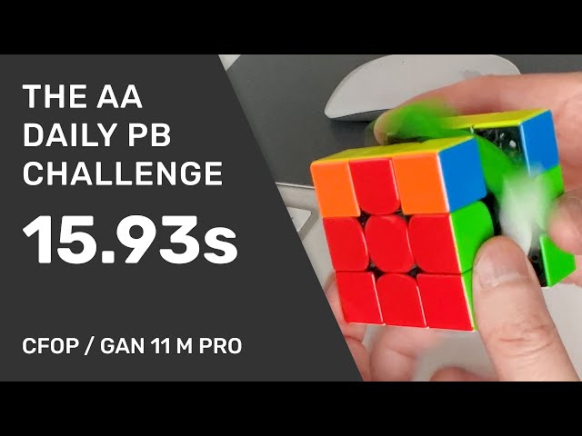 Solved a Rubik's Cube in 15.93s - Sub 20 - CFOP F2L OLL PLL - Scramble & Subtitles