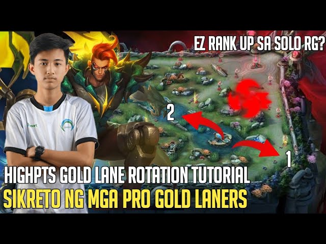 HIGHPTS GOLD LANE ROTATION TUTORIAL | SIKRETO NG MGA PRO GOLD LANER | MOBILE LEGENDS