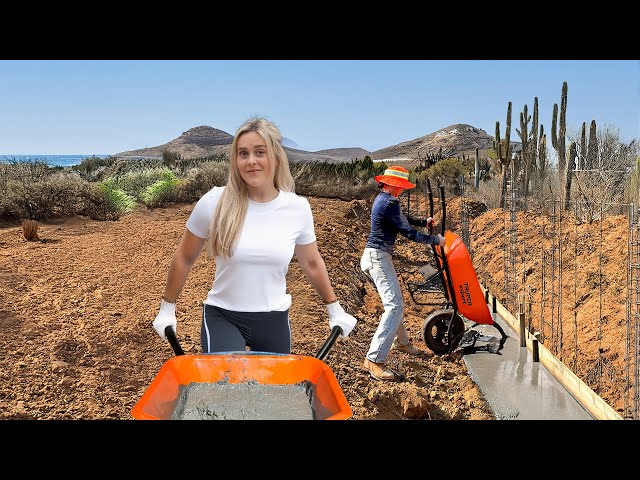 Hand Pouring MASSIVE Concrete Footer | Mexico House Build