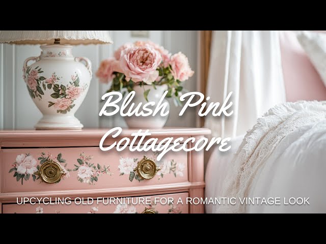 ✨🎀 Blush Pink Cottagecore: Upcycling Old Furniture for a Romantic Spring Vintage Look