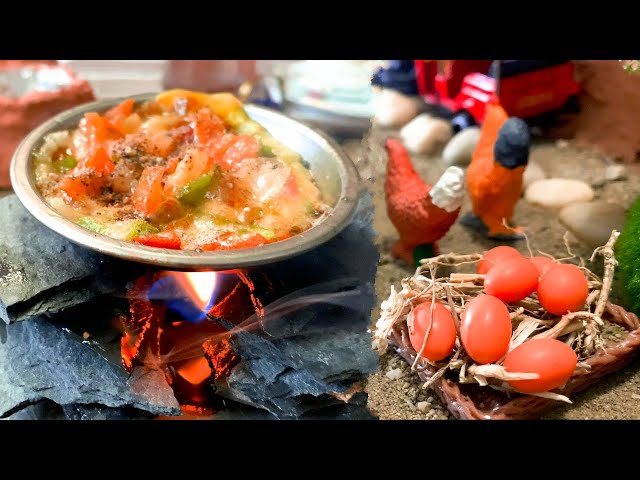 Mini Afghan Breakfast Cooked Outdoors in a Village - Miniature Food