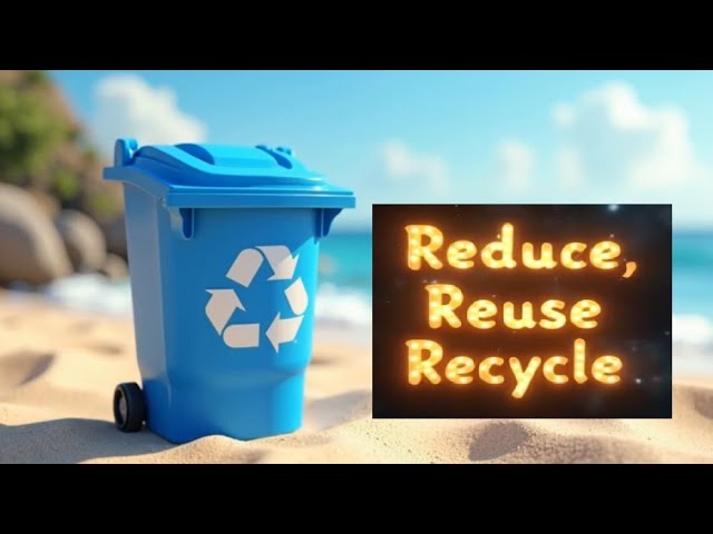 Reduce, Reuse, Recycle (English with Music). Animation, children's, educational, Bilingual