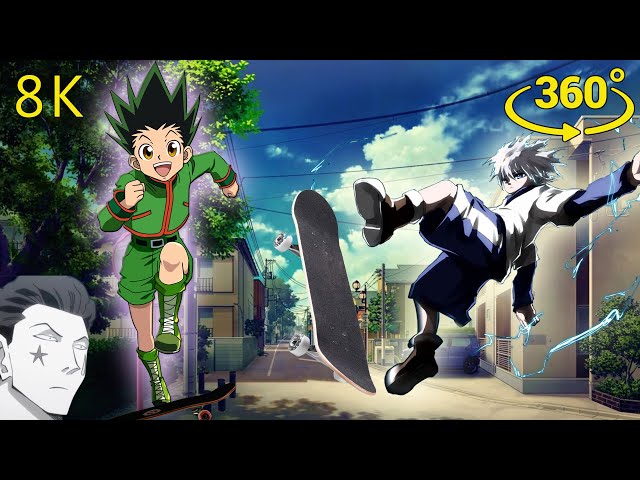 360° VR POV Skateboarding with Killua Hunter X Hunter Animation