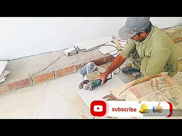 Bedroom Floor Construction With EasyCeramic TilesConstruction Worker·