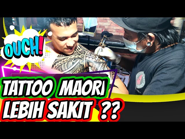 PARAH !! PROSES PEMBUATAN TATTOO MAORI DI DADA NYAMBUNG KE LENGAN  2021 || Laskar Tattoo Canggu