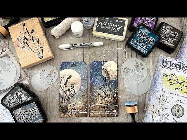 A few (more) minutes of fun - Moon Mask Meadow Tags