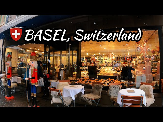 🇨🇭 Snow Walk in Basel Old Town [4k] Winter Walking Tour