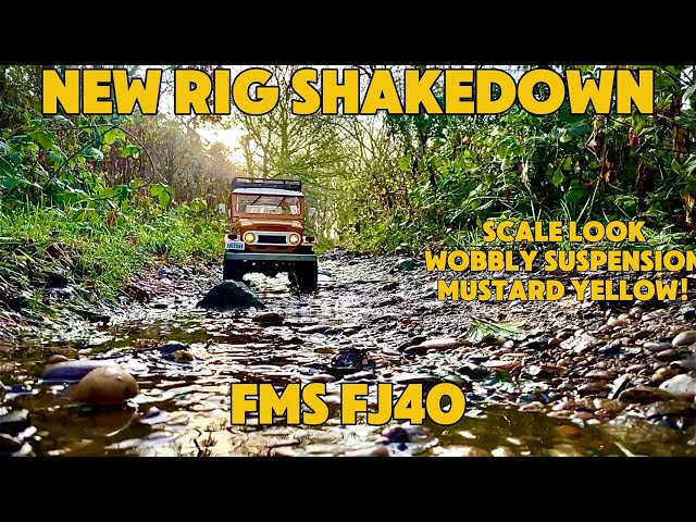 New Truck Day!! FMS FJ40 Shakedown Run. Big, wobbly and yellow!