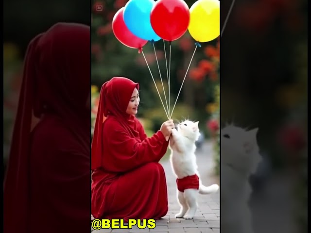 CUTE LITTLE CATS WANT BALLOONS #cutelittlecats #balloons #animation #ai #feedshorts