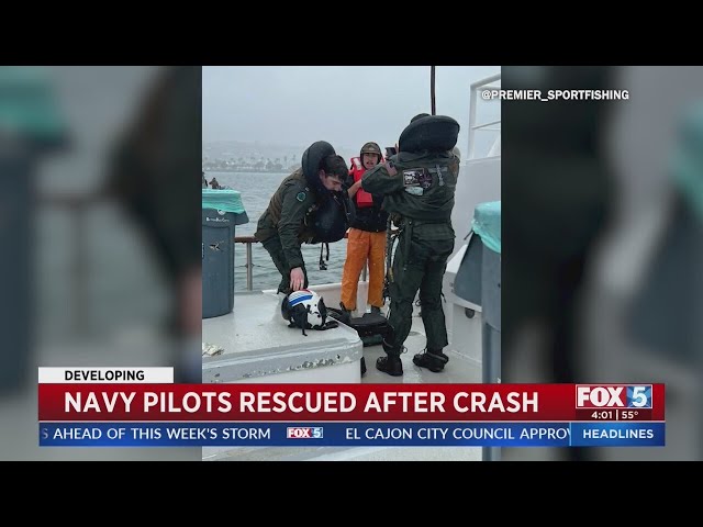 Navy pilots rescued by fishermen after crash in San Diego Bay